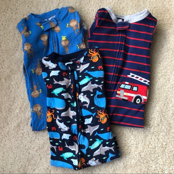 Carter's Other - Lot of 3 Footie Pajamas Sz 18 months